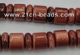 CRB131 15.5 inches 6*12mm & 10*12mm rondelle goldstone beads