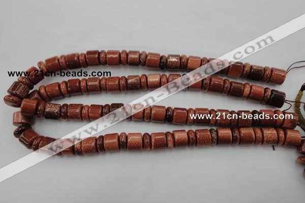 CRB131 15.5 inches 6*12mm & 10*12mm rondelle goldstone beads