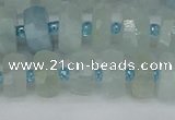 CRB1311 15.5 inches 6*10mm faceted rondelle aquamarine beads