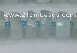 CRB1314 15.5 inches 7*14mm faceted rondelle aquamarine beads