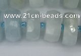 CRB1316 15.5 inches 8*18mm faceted rondelle aquamarine beads