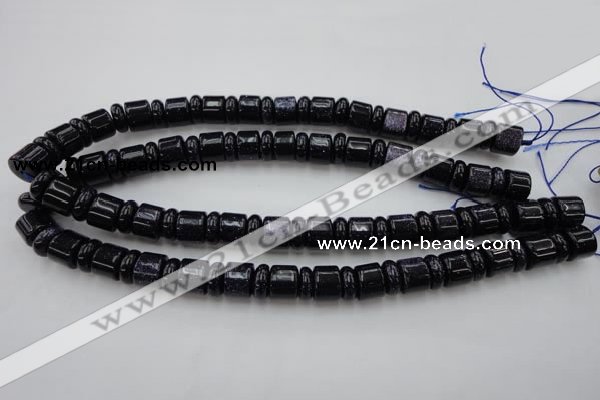 CRB132 15.5 inches 6*12mm & 10*12mm rondelle blue goldstone beads