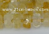 CRB1321 15.5 inches 6*10mm faceted rondelle citrine beads