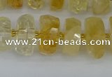 CRB1322 15.5 inches 6*12mm faceted rondelle citrine beads