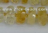 CRB1323 15.5 inches 7*14mm faceted rondelle citrine beads