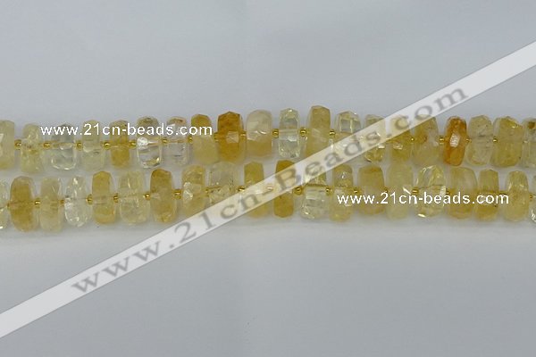 CRB1324 15.5 inches 8*16mm faceted rondelle citrine beads