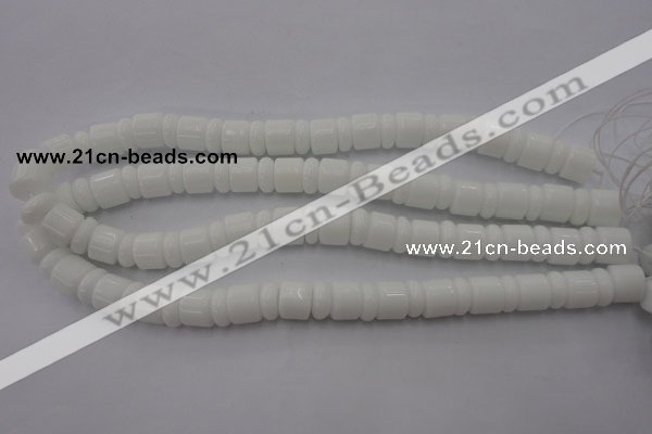 CRB133 15.5 inches 6*12mm & 10*12mm rondelle white porcelain beads