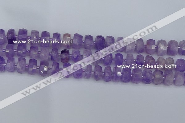 CRB1331 15.5 inches 6*10mm faceted rondelle lavender amethyst beads