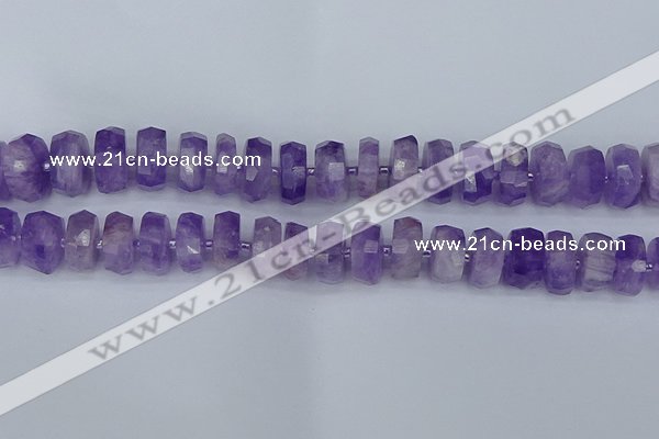 CRB1333 15.5 inches 7*14mm faceted rondelle lavender amethyst beads