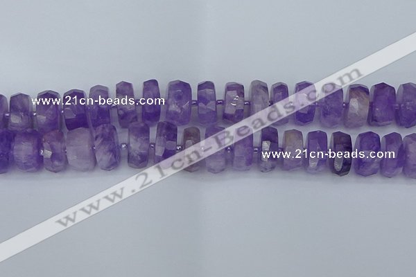 CRB1335 15.5 inches 8*18mm faceted rondelle lavender amethyst beads
