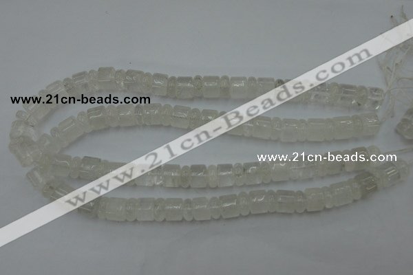 CRB134 15.5 inches 6*12mm & 10*12mm rondelle white crystal beads