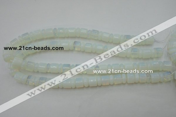 CRB135 15.5 inches 6*12mm & 10*12mm rondelle opal beads