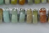 CRB1361 15.5 inches 6*10mm faceted rondelle Chinese amazonite beads