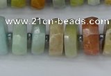 CRB1362 15.5 inches 6*12mm faceted rondelle Chinese amazonite beads