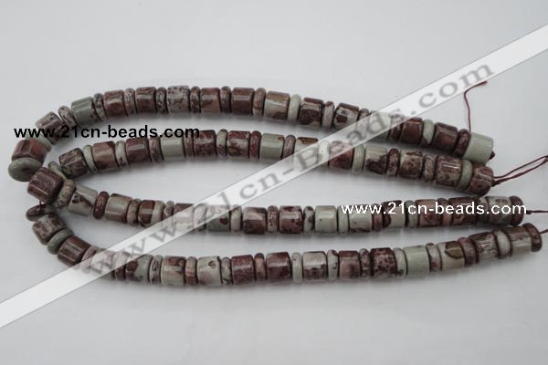 CRB137 15.5 inches 6*12mm & 10*12mm rondelle artistic jasper beads