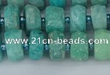 CRB1371 15.5 inches 6*10mm faceted rondelle amazonite beads