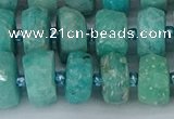 CRB1372 15.5 inches 6*12mm faceted rondelle amazonite beads