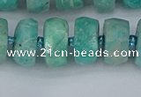 CRB1373 15.5 inches 7*14mm faceted rondelle amazonite beads