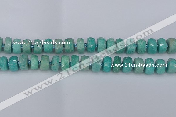 CRB1373 15.5 inches 7*14mm faceted rondelle amazonite beads