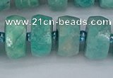 CRB1374 15.5 inches 8*16mm faceted rondelle amazonite beads