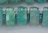 CRB1375 15.5 inches 8*18mm faceted rondelle amazonite beads