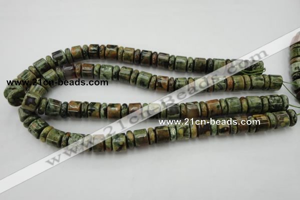 CRB138 15.5 inches 6*12mm & 10*12mm rondelle rhyolite gemstone beads