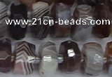 CRB1382 15.5 inches 6*12mm faceted rondelle botswana agate beads