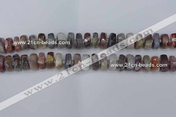 CRB1383 15.5 inches 7*14mm faceted rondelle botswana agate beads