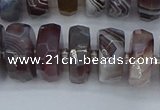 CRB1384 15.5 inches 8*16mm faceted rondelle botswana agate beads