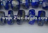 CRB1392 15.5 inches 6*12mm faceted rondelle lapis lazuli beads