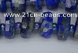 CRB1393 15.5 inches 7*14mm faceted rondelle lapis lazuli beads