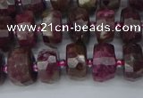 CRB1401 15.5 inches 6*10mm faceted rondelle tourmaline beads