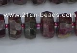 CRB1403 15.5 inches 7*14mm faceted rondelle tourmaline beads