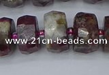 CRB1405 15.5 inches 8*18mm faceted rondelle tourmaline beads