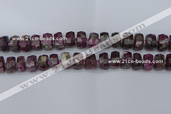 CRB1405 15.5 inches 8*18mm faceted rondelle tourmaline beads