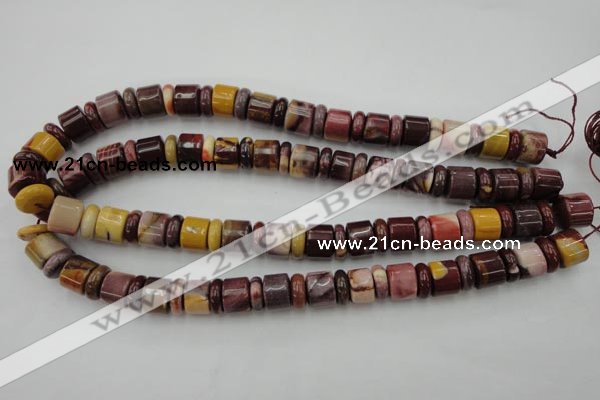 CRB141 15.5 inches 6*12mm & 10*12mm rondelle mookaite jasper beads