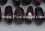 CRB1415 15.5 inches 8*18mm faceted rondelle red garnet beads