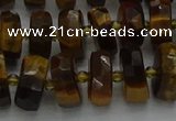 CRB1431 15.5 inches 6*10mm faceted rondelle yellow tiger eye beads