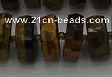 CRB1434 15.5 inches 8*16mm faceted rondelle yellow tiger eye beads