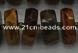 CRB1435 15.5 inches 8*18mm faceted rondelle yellow tiger eye beads