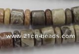 CRB144 15.5 inches 6*12mm & 10*12mm rondelle chrysanthemum agate beads