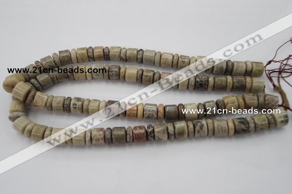 CRB144 15.5 inches 6*12mm & 10*12mm rondelle chrysanthemum agate beads