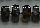 CRB1444 15.5 inches 8*16mm faceted rondelle blue tiger eye beads