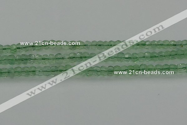 CRB1458 15.5 inches 4*6mm faceted rondelle green fluorite beads