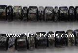 CRB146 15.5 inches 6*12mm & 10*12mm rondelle grey opal gemstone beads