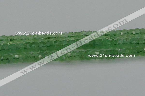 CRB1460 15.5 inches 6*10mm faceted rondelle green fluorite beads