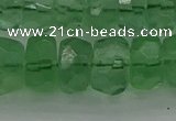 CRB1461 15.5 inches 6*12mm faceted rondelle green fluorite beads
