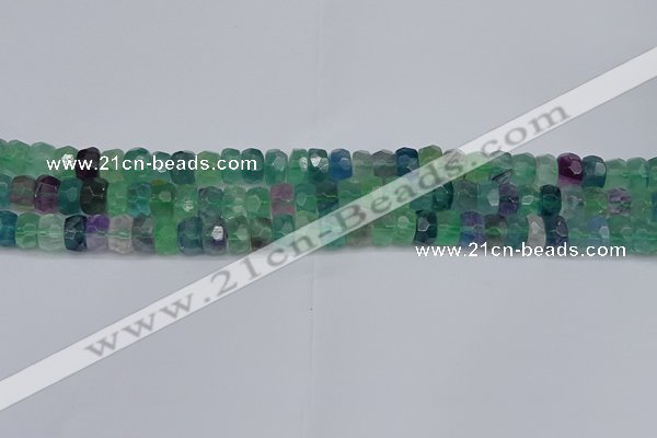 CRB1463 15.5 inches 4*6mm faceted rondelle fluorite beads