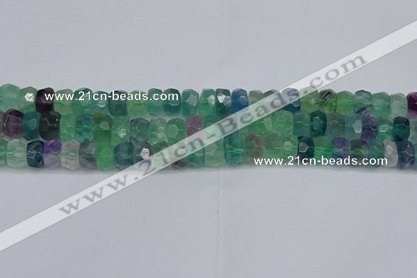 CRB1464 15.5 inches 5*8mm faceted rondelle fluorite beads