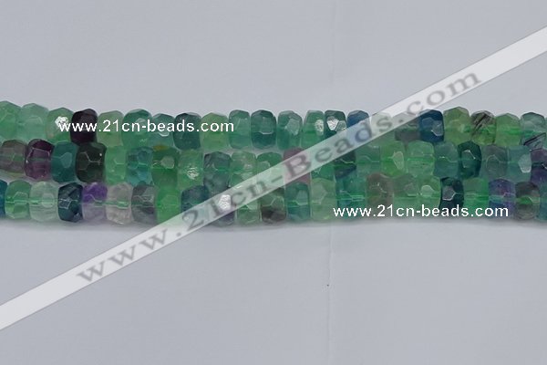 CRB1465 15.5 inches 6*10mm faceted rondelle fluorite beads